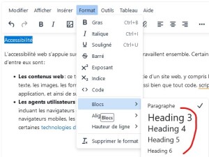 Insertion du style de titre dans ÉLÉA en utilisant les menus
