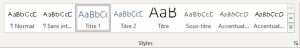 Sélection du style de titre dans Microsoft WORD