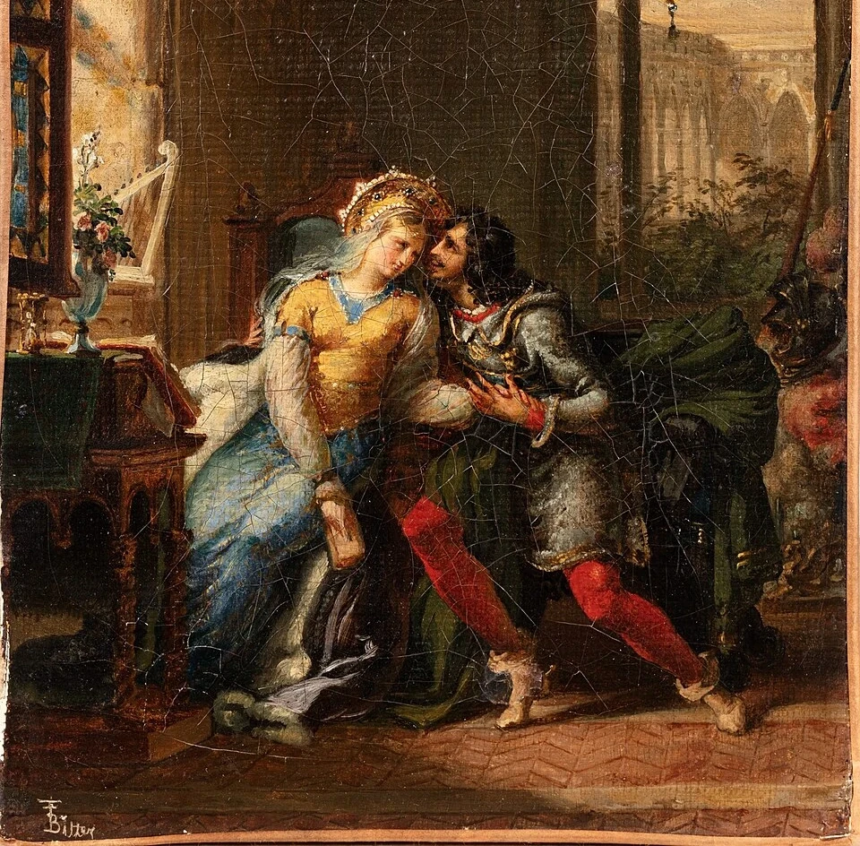 Public domain  BITTER Guinevere and Lancelot (preparatory sketch).jpg