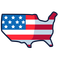 Image du territoire des états-unis avec le drapeau 