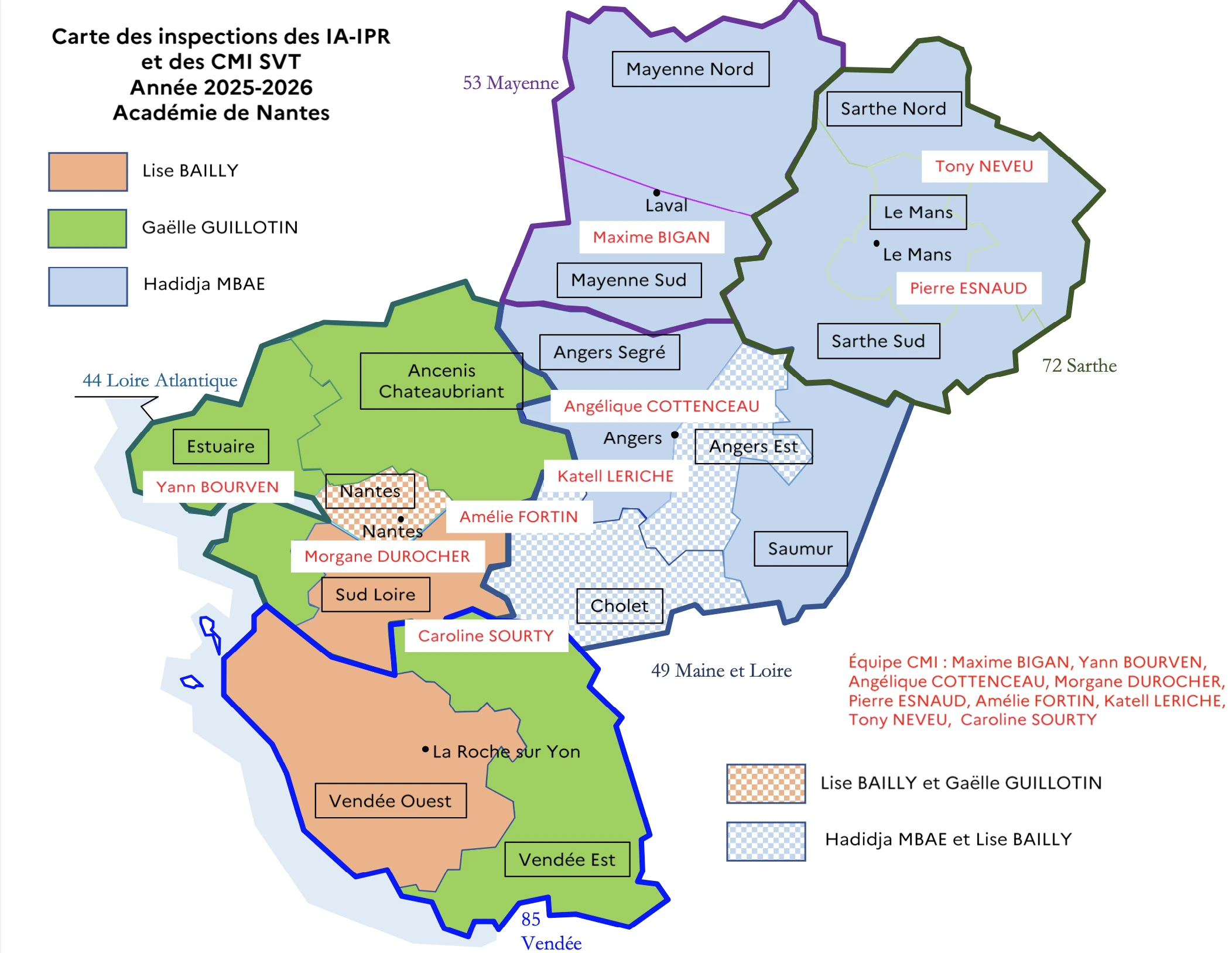 Carte de répartition des IA-IPR SVT et des CMI