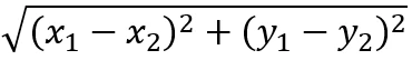 distance entre x1 y1 et x2 y2