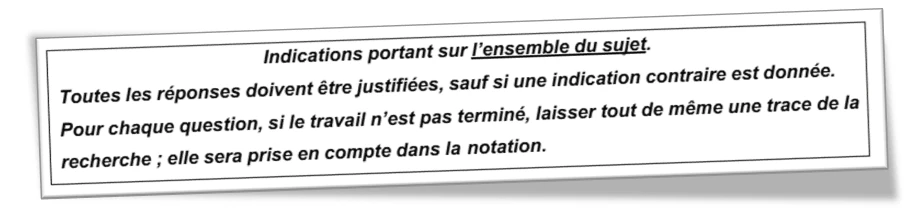 Phrase d'introduction sur les sujet de brevet mathématiques du DNB