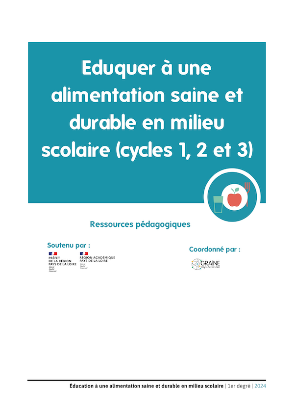 Première page du guide des ressources pédagogiques alimentation saine et durable