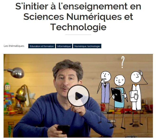 Lien vers une vidéo : s'initier à l'enseignement en SNT