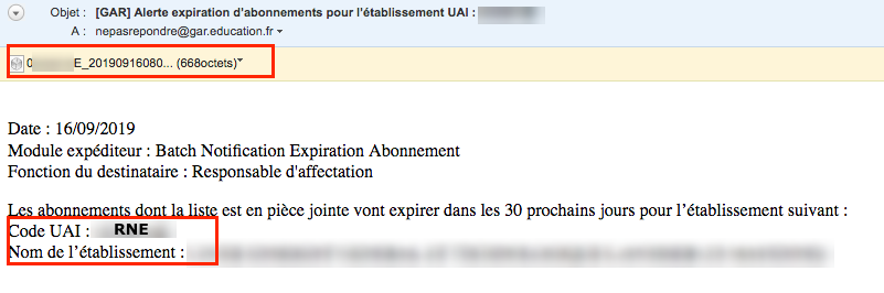 alerte expiration d'abonnements