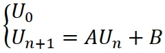 suite de matrices définie par u 0 et u n+1 = a ×u n + b