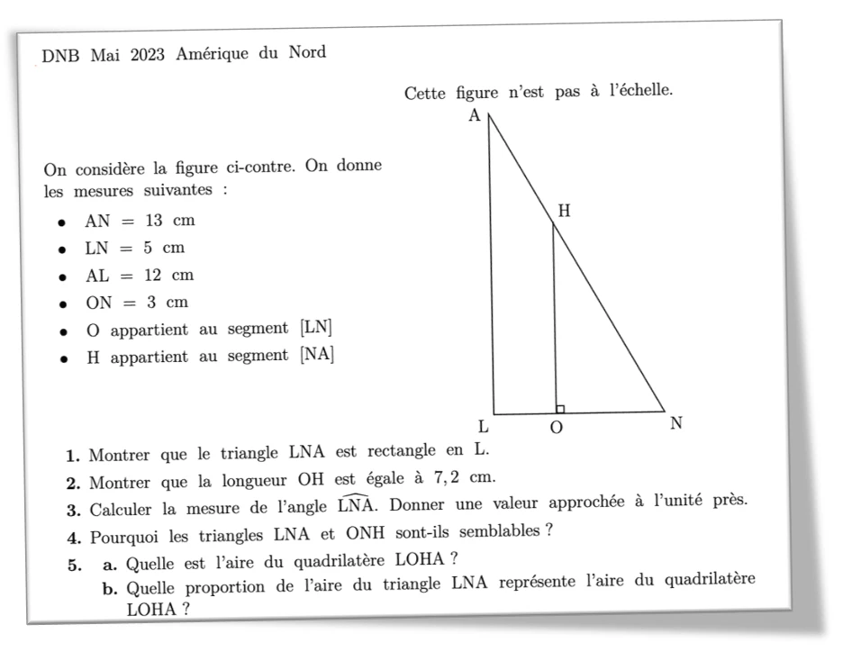 sujet avec les questions