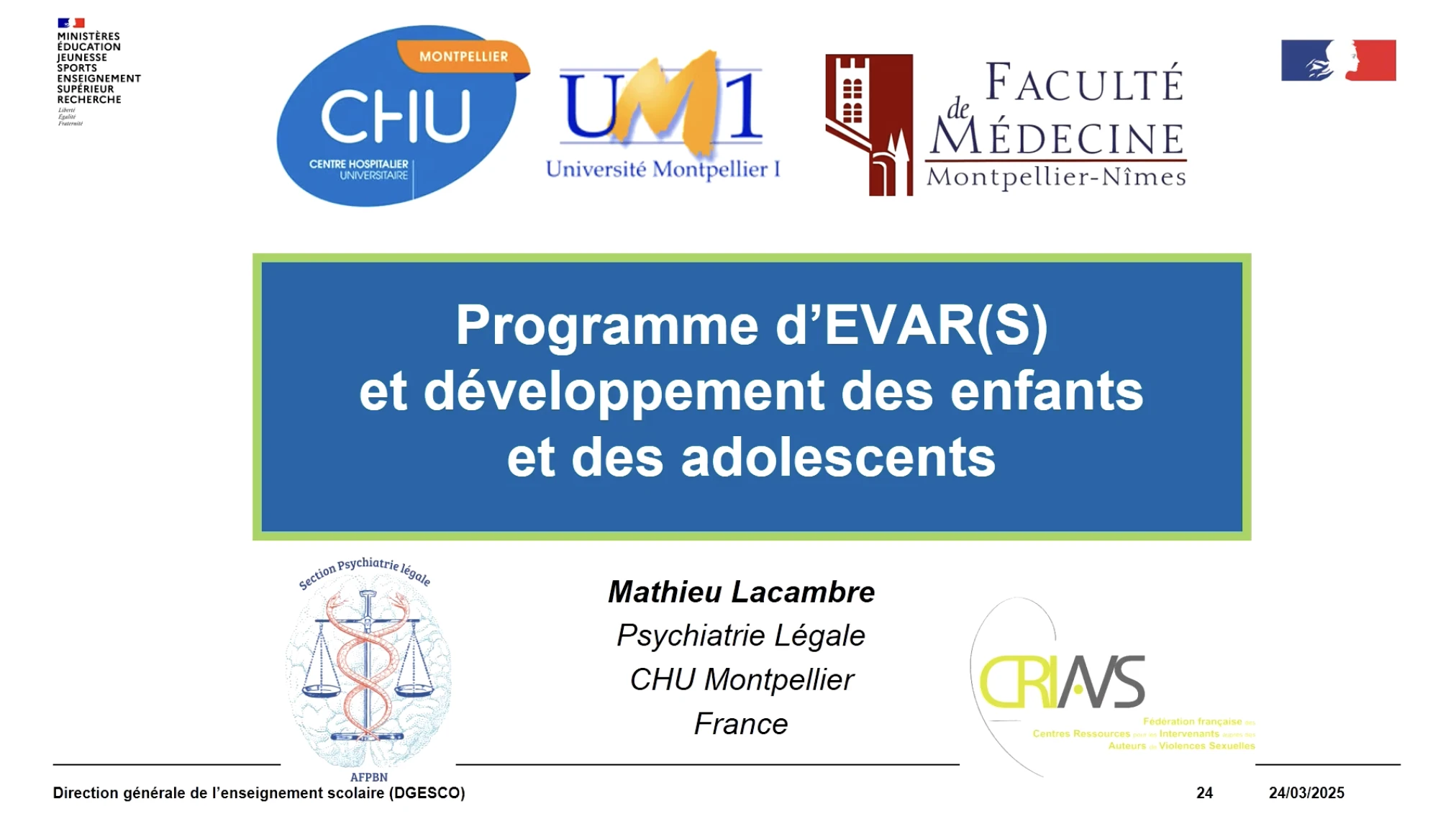 Conférence Mathieu LACAMBRE