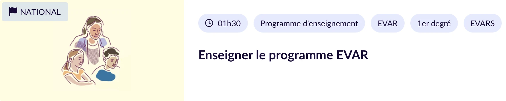 Lien vers le parcours M@gistère "Enseigner EVAR au 1D"